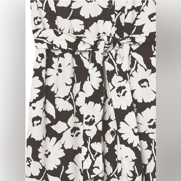 Amazon Essentials Women's Short-Sleeve Midi Button Front Tie Dress Black… - Picture 2 of 4